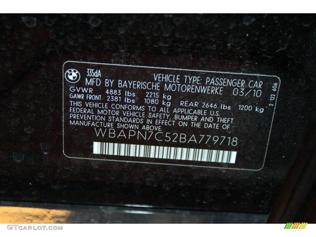 2011 3 Series 335d Sedan - Jet Black / Black photo #7