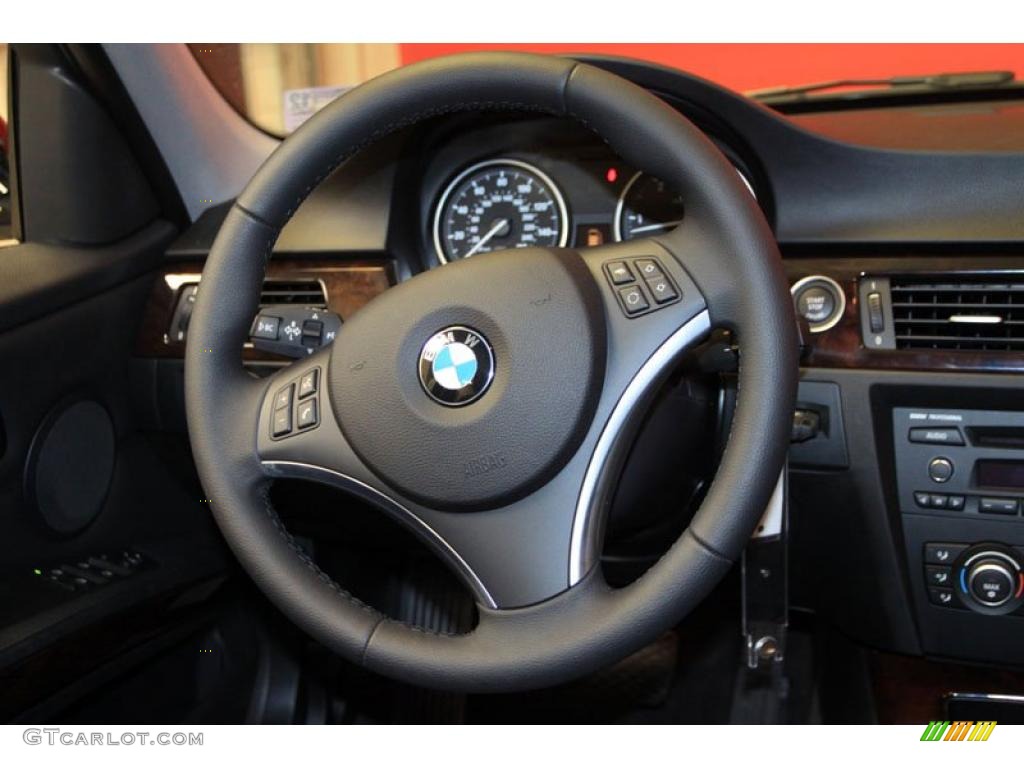 2011 BMW 3 Series 335d Sedan Black Steering Wheel Photo #39474566