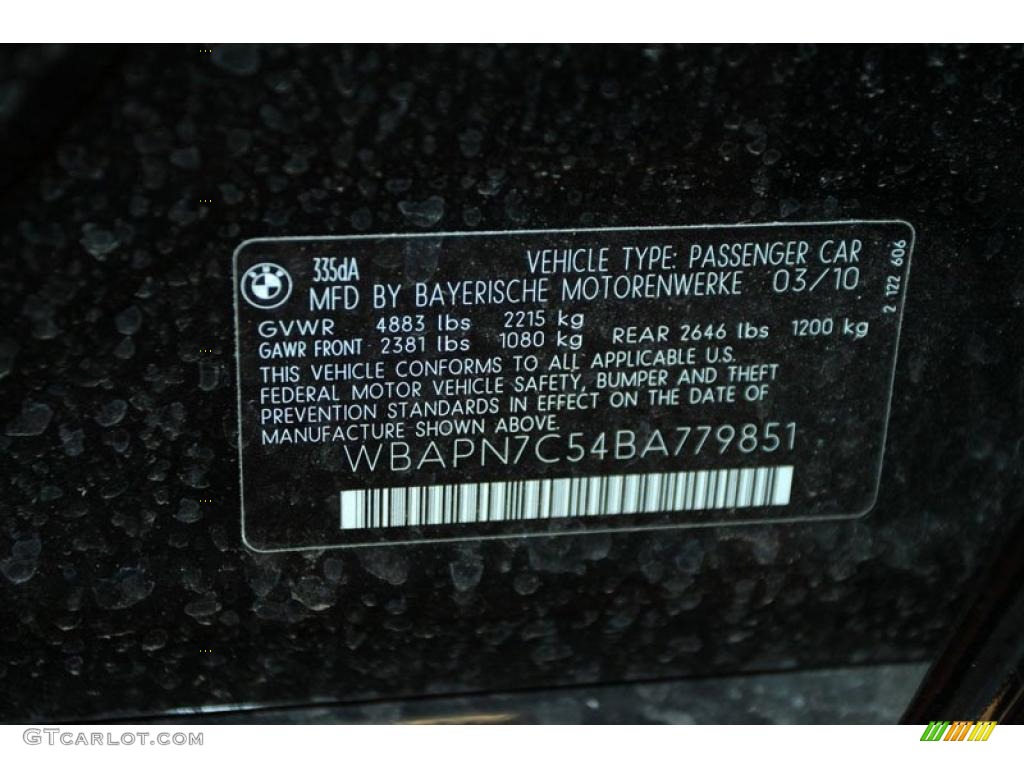 2011 3 Series 335d Sedan - Jet Black / Black photo #7
