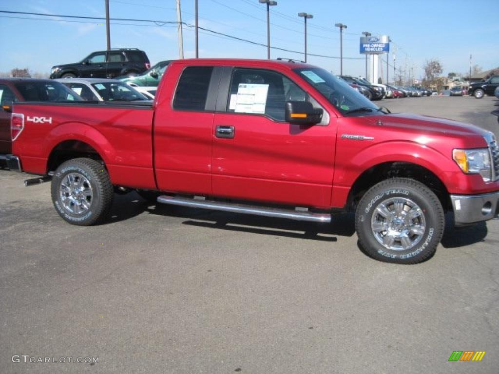 2010 F150 XLT SuperCab 4x4 - Red Candy Metallic / Medium Stone photo #4