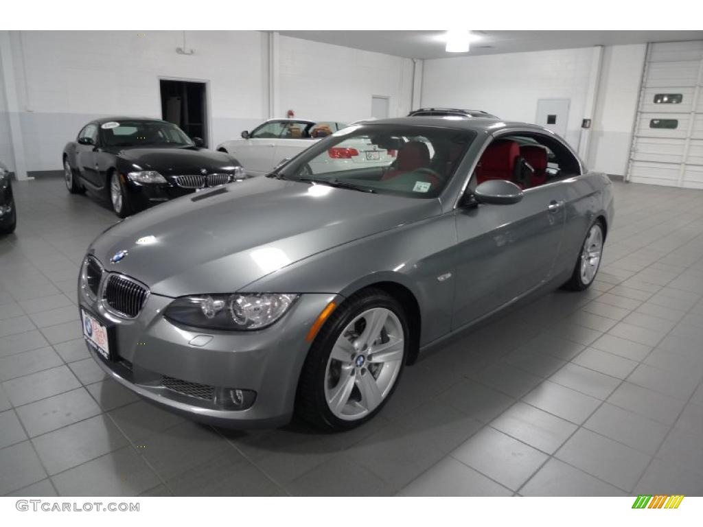 2008 3 Series 335i Convertible - Space Grey Metallic / Coral Red/Black photo #2