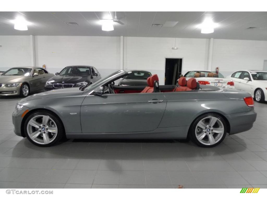 2008 3 Series 335i Convertible - Space Grey Metallic / Coral Red/Black photo #3