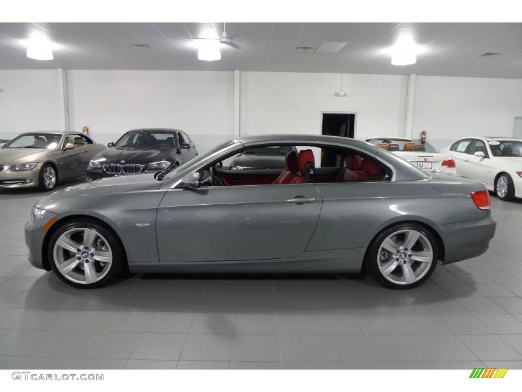 2008 3 Series 335i Convertible - Space Grey Metallic / Coral Red/Black photo #4