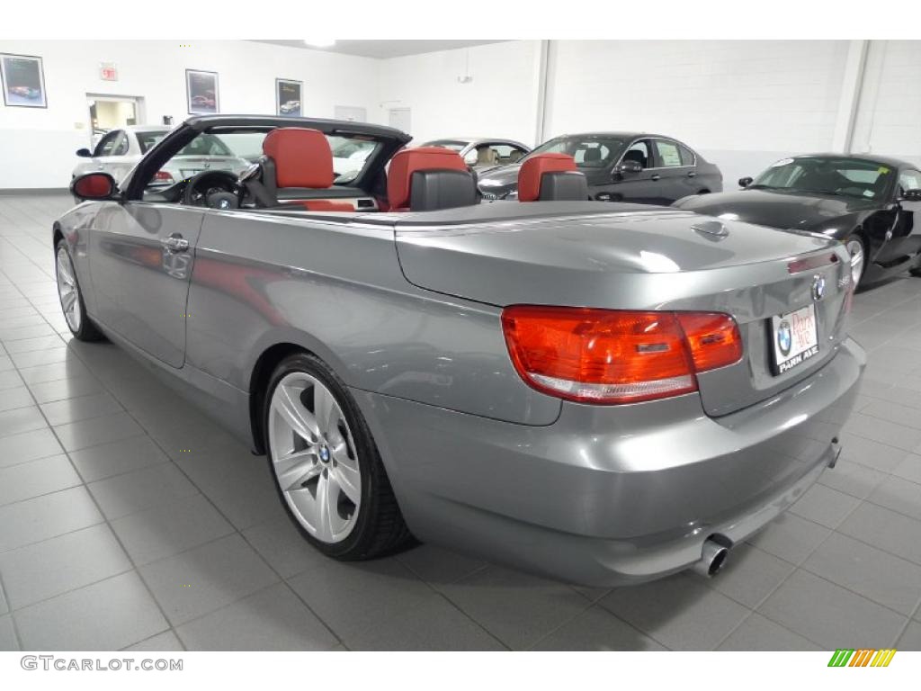 2008 3 Series 335i Convertible - Space Grey Metallic / Coral Red/Black photo #5