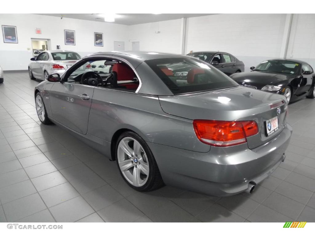 2008 3 Series 335i Convertible - Space Grey Metallic / Coral Red/Black photo #6