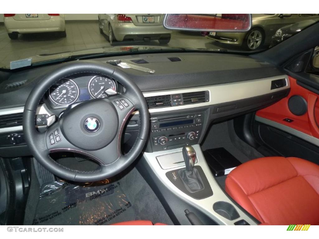 2008 3 Series 335i Convertible - Space Grey Metallic / Coral Red/Black photo #7