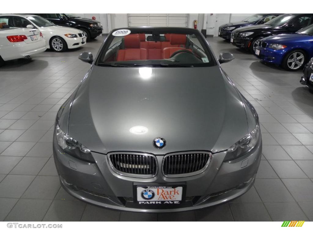 2008 3 Series 335i Convertible - Space Grey Metallic / Coral Red/Black photo #11