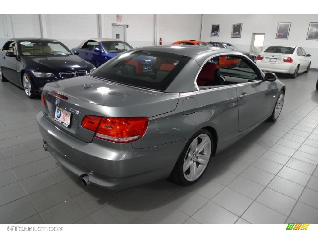 2008 3 Series 335i Convertible - Space Grey Metallic / Coral Red/Black photo #15