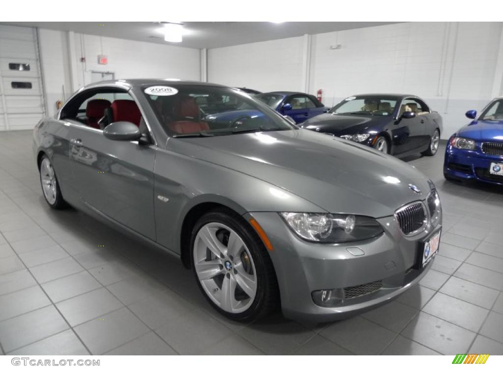 2008 3 Series 335i Convertible - Space Grey Metallic / Coral Red/Black photo #17