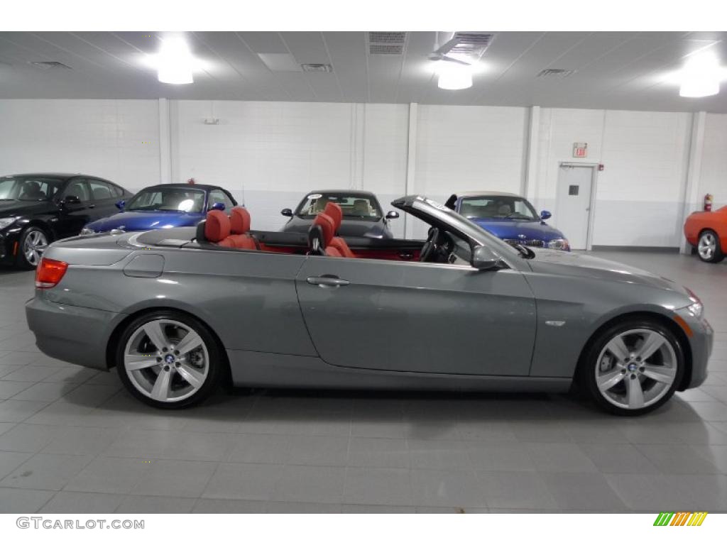 2008 3 Series 335i Convertible - Space Grey Metallic / Coral Red/Black photo #18