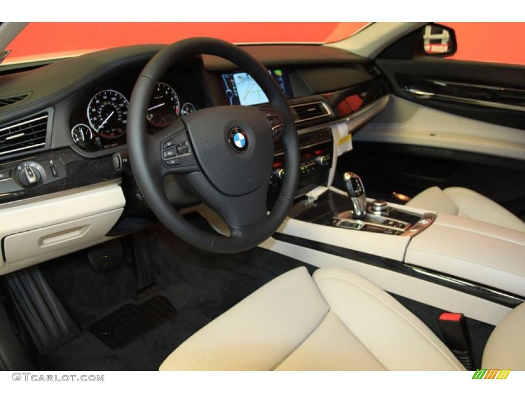 Oyster/Black Interior 2011 BMW 7 Series 740Li Sedan Photo #39478080
