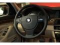 2011 BMW 5 Series Venetian Beige Interior Steering Wheel Photo