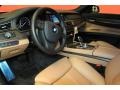 Saddle/Black Nappa Leather Prime Interior Photo for 2011 BMW 7 Series #39480666