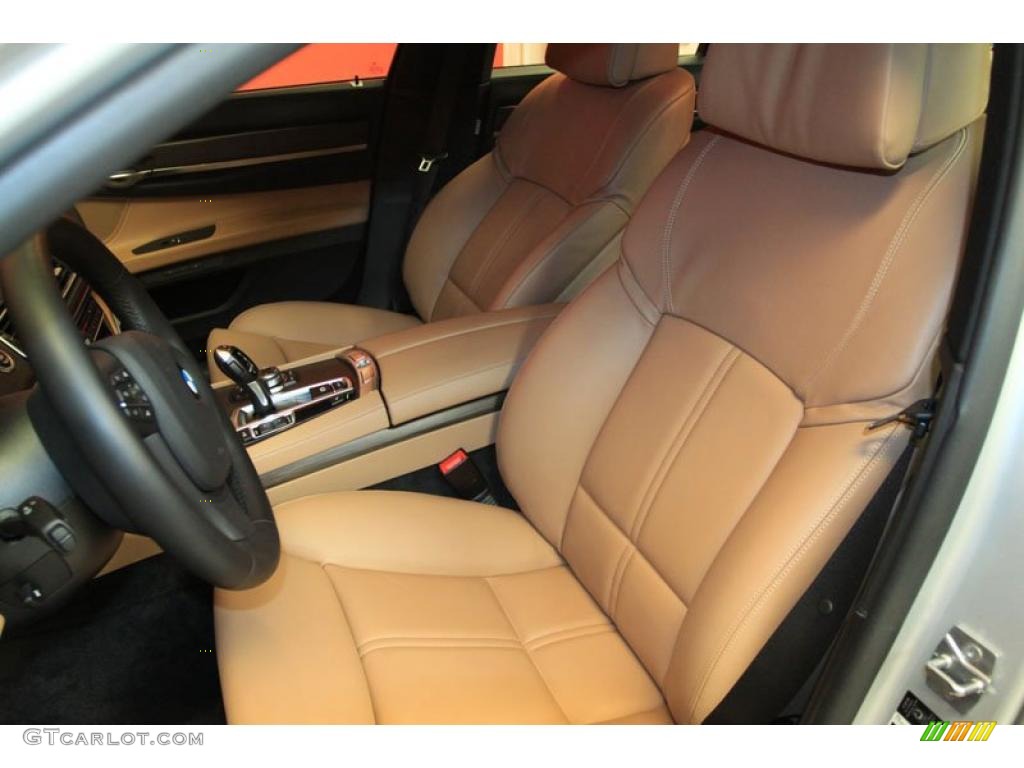 Saddle/Black Nappa Leather Interior 2011 BMW 7 Series 750i Sedan Photo #39480682