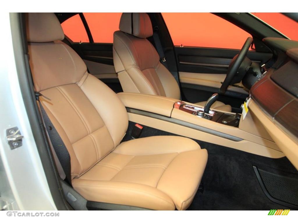 Saddle/Black Nappa Leather Interior 2011 BMW 7 Series 750i Sedan Photo #39480750