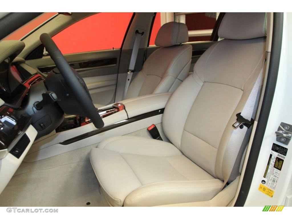 Oyster Nappa Leather Interior 2011 BMW 7 Series 750Li Sedan Photo #39482123