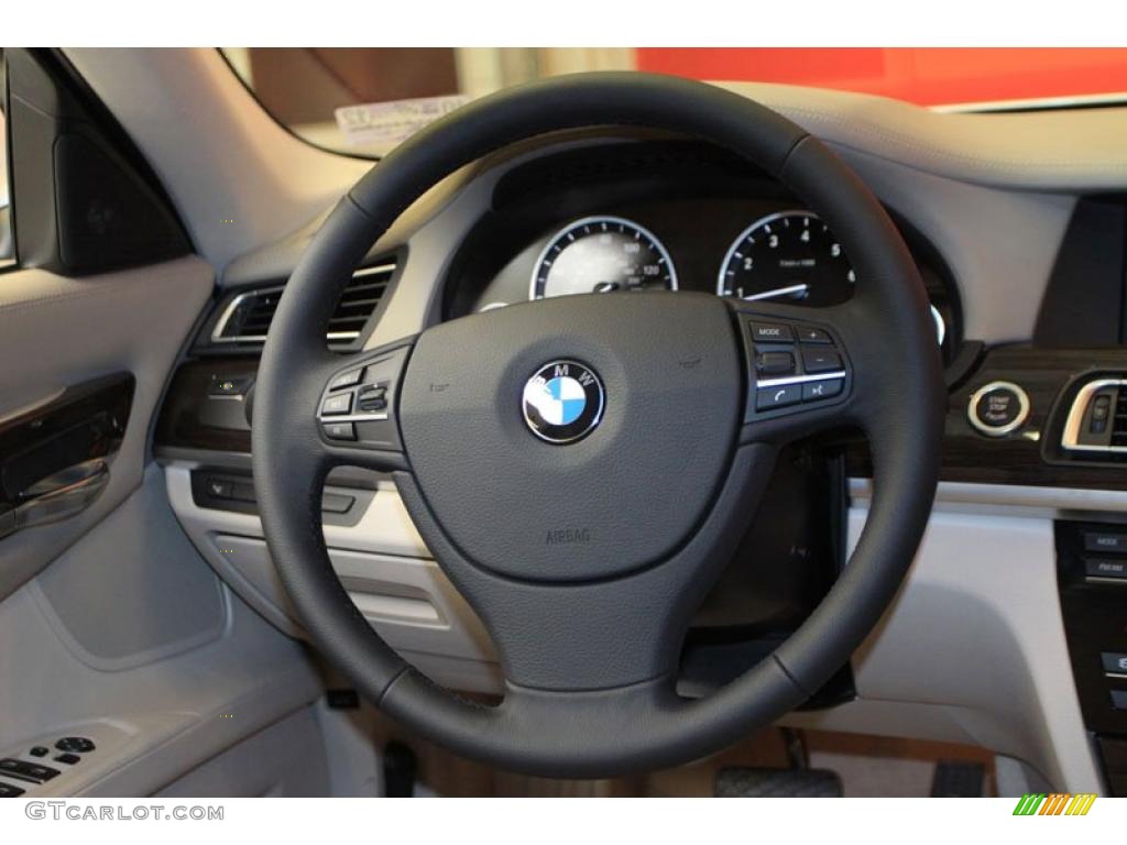 2011 BMW 7 Series 750Li Sedan Oyster Nappa Leather Steering Wheel Photo #39482259