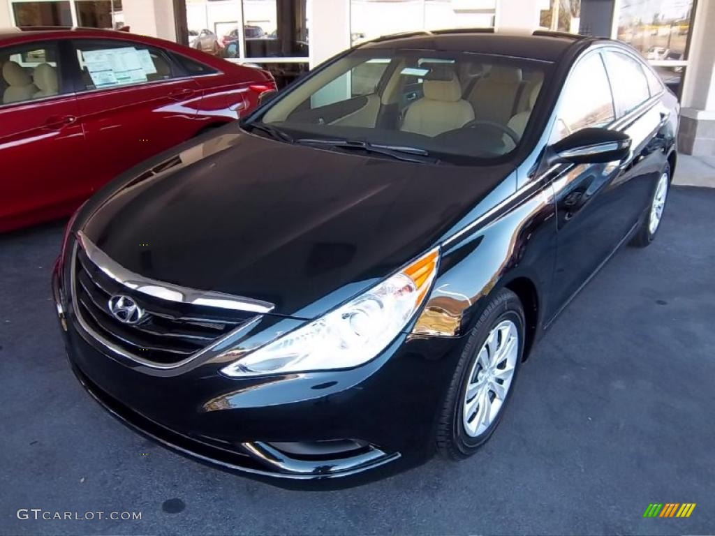2011 Sonata GLS - Midnight Black / Camel photo #2