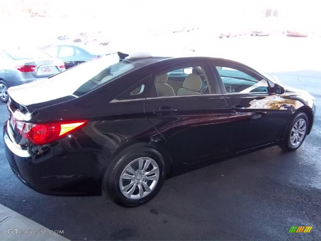 2011 Sonata GLS - Midnight Black / Camel photo #5