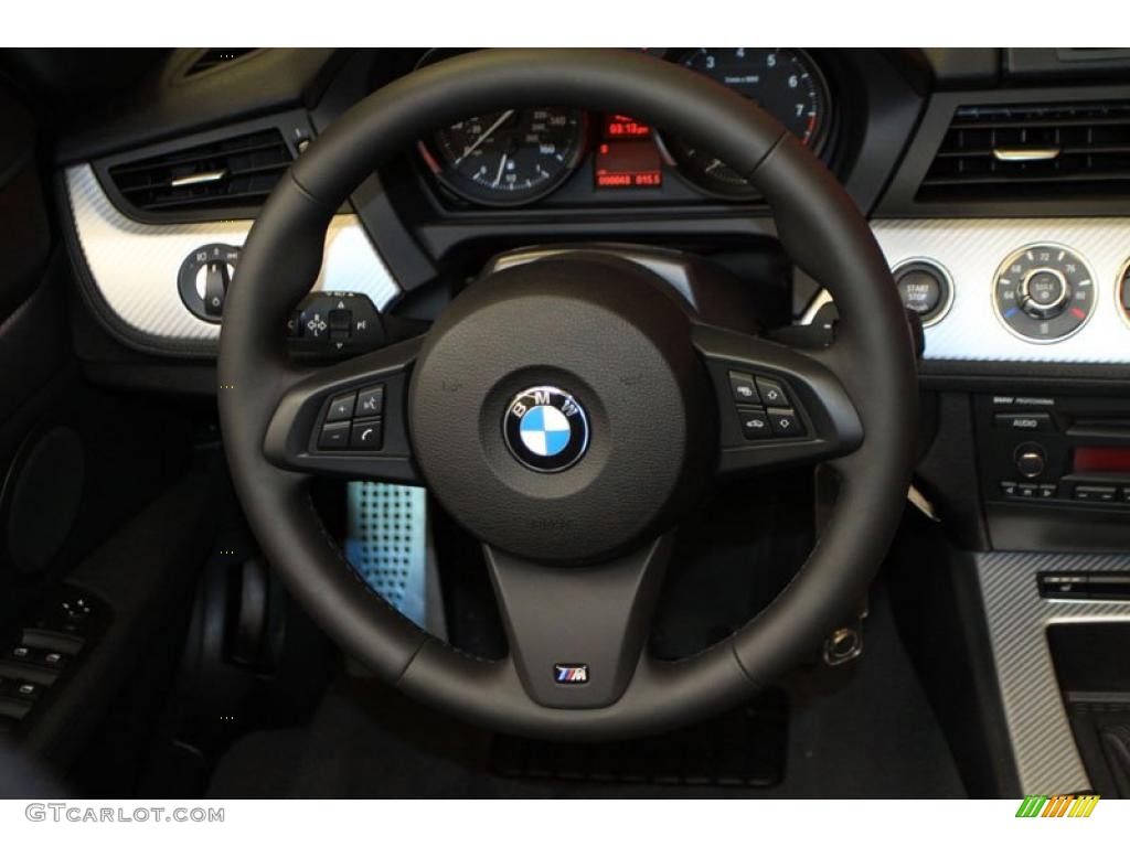 2011 BMW Z4 sDrive30i Roadster Black Steering Wheel Photo #39482729