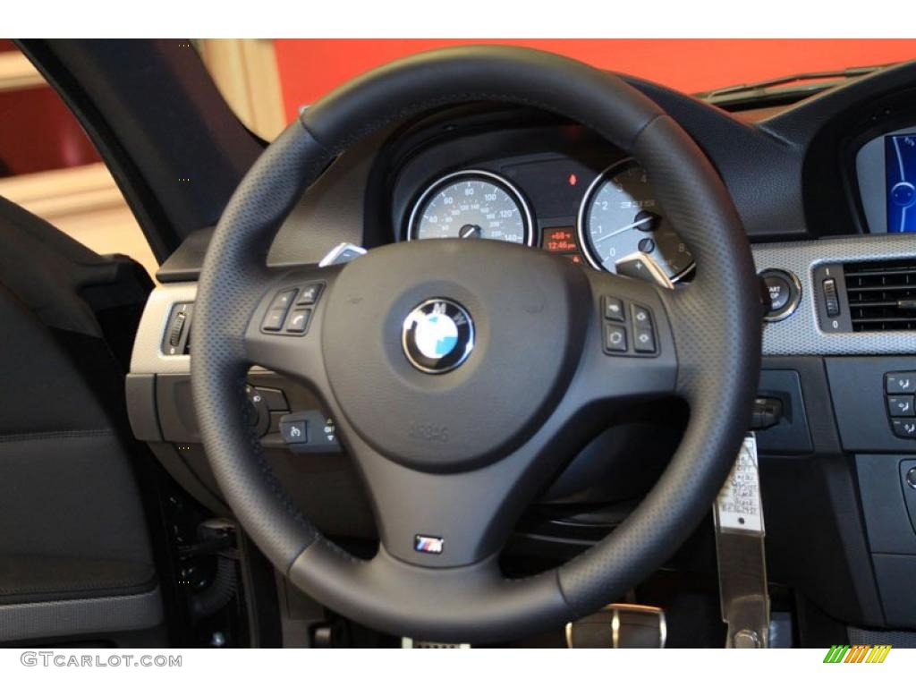 2011 BMW 3 Series 335is Coupe Black Steering Wheel Photo #39484173