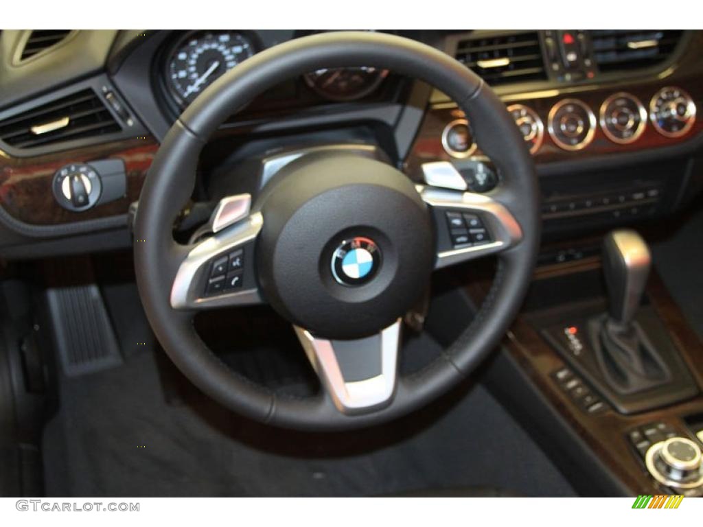 2011 BMW Z4 sDrive30i Roadster Black Steering Wheel Photo #39484993
