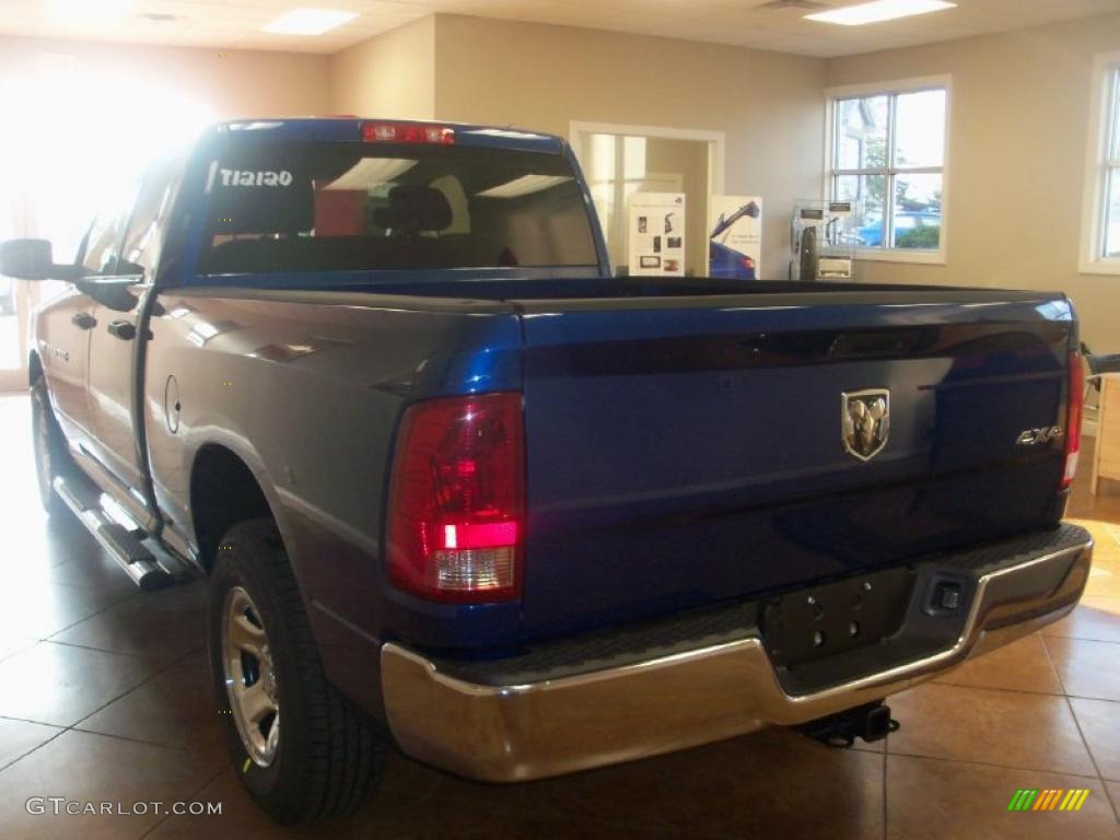 2011 Ram 1500 ST Quad Cab 4x4 - Deep Water Blue Pearl / Dark Slate Gray/Medium Graystone photo #9