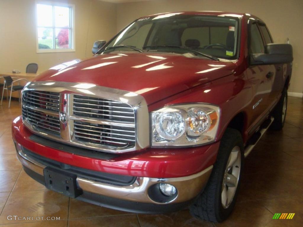 2007 Ram 1500 ST Quad Cab 4x4 - Inferno Red Crystal Pearl / Medium Slate Gray photo #1