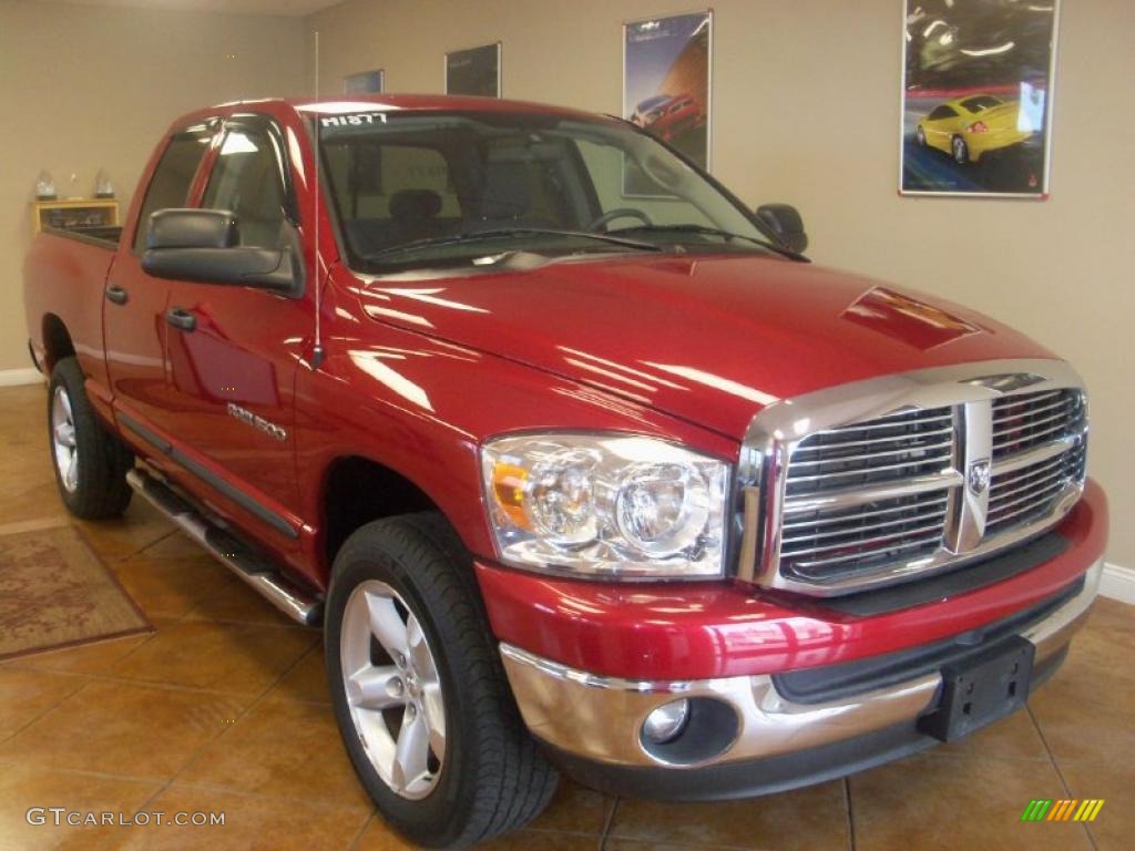 2007 Ram 1500 ST Quad Cab 4x4 - Inferno Red Crystal Pearl / Medium Slate Gray photo #13