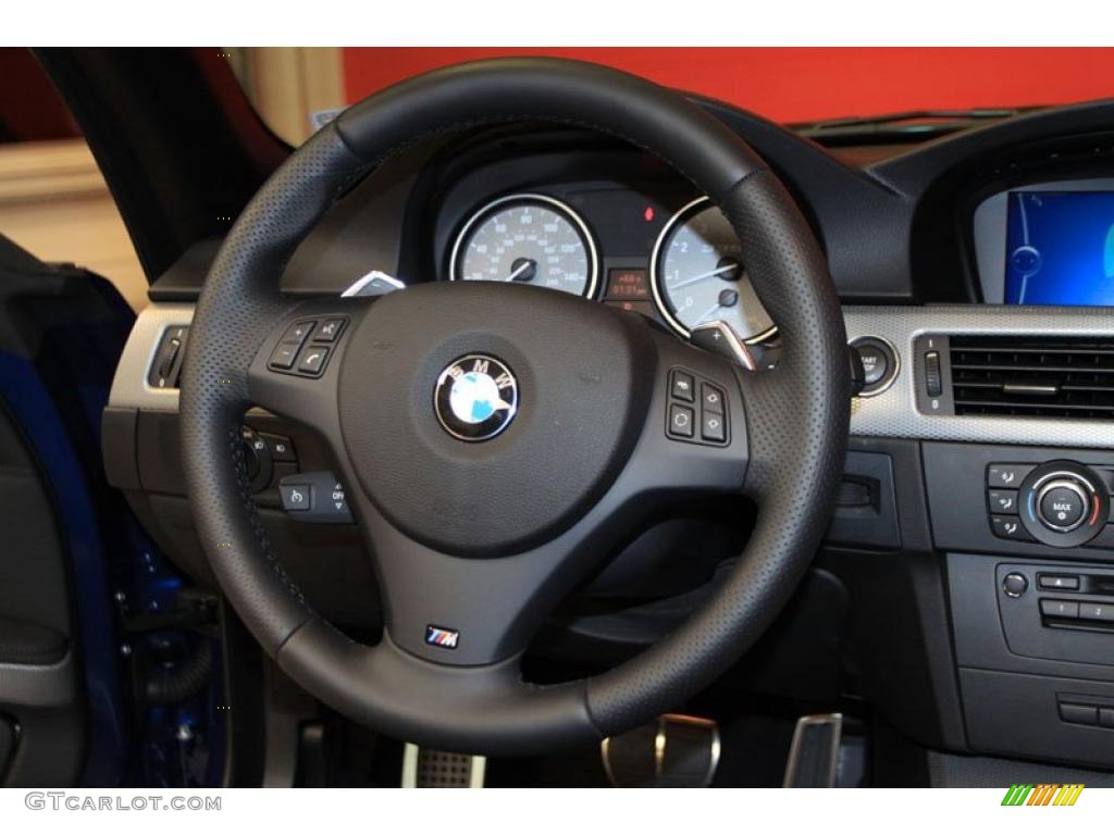 2011 BMW 3 Series 335is Convertible Black Steering Wheel Photo #39486416