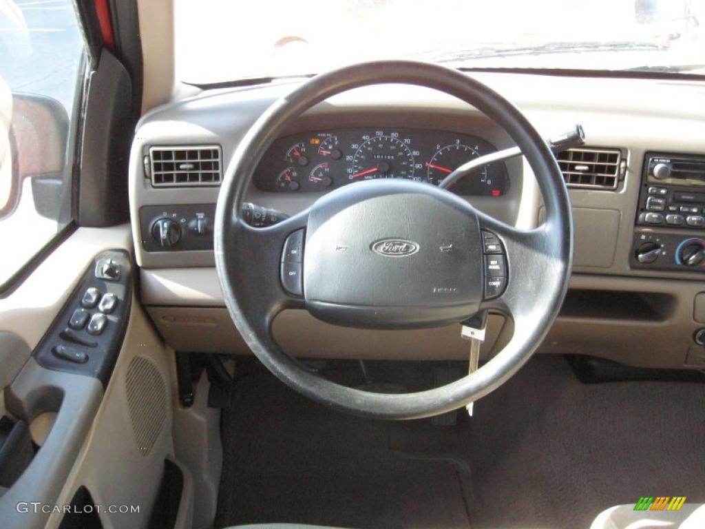 2000 Ford F250 Super Duty XL Crew Cab Medium Graphite Steering Wheel Photo #39487032