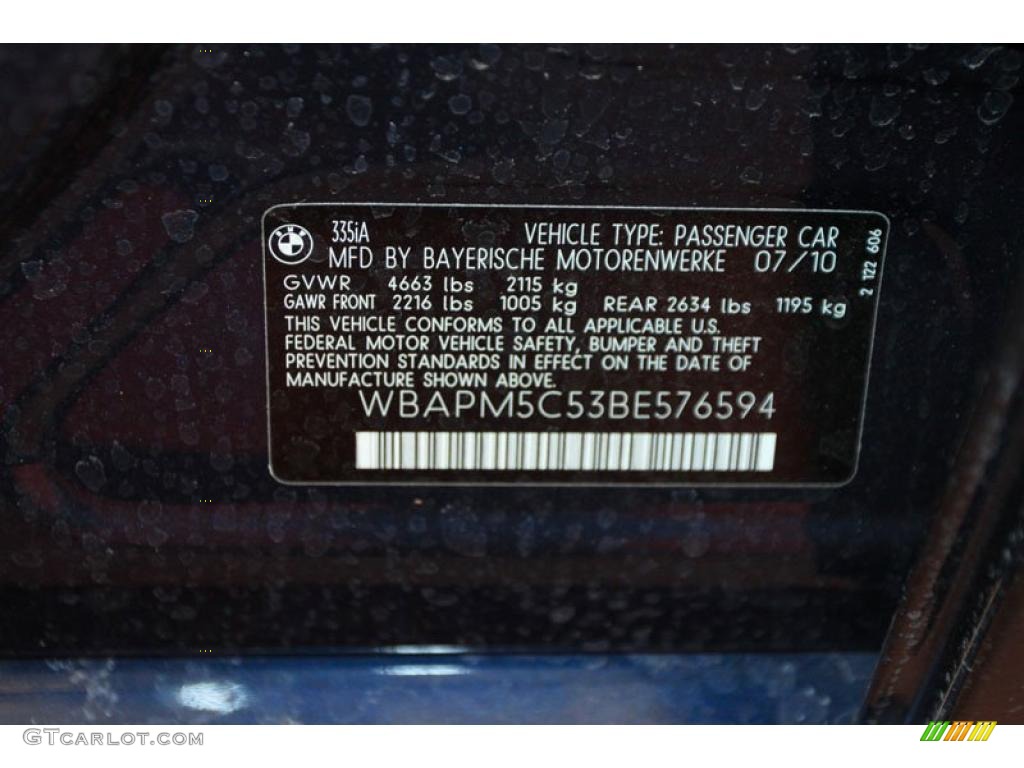 2011 3 Series 335i Sedan - Deep Sea Blue Metallic / Oyster/Black Dakota Leather photo #7