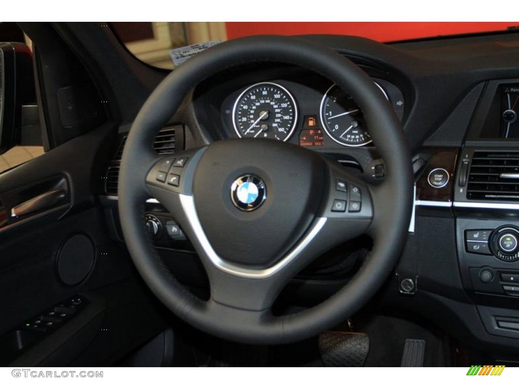 2011 BMW X5 xDrive 50i Black Steering Wheel Photo #39489429