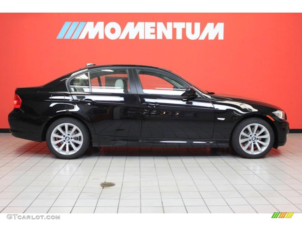 2011 3 Series 328i Sedan - Jet Black / Oyster/Black Dakota Leather photo #2