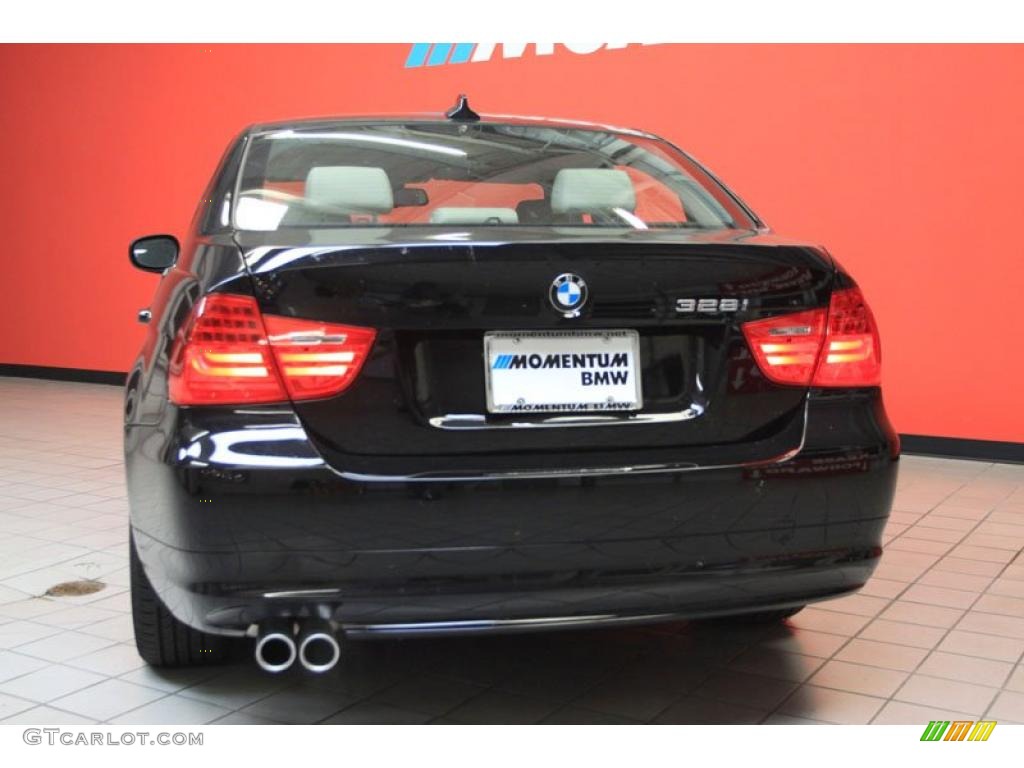 2011 3 Series 328i Sedan - Jet Black / Oyster/Black Dakota Leather photo #15