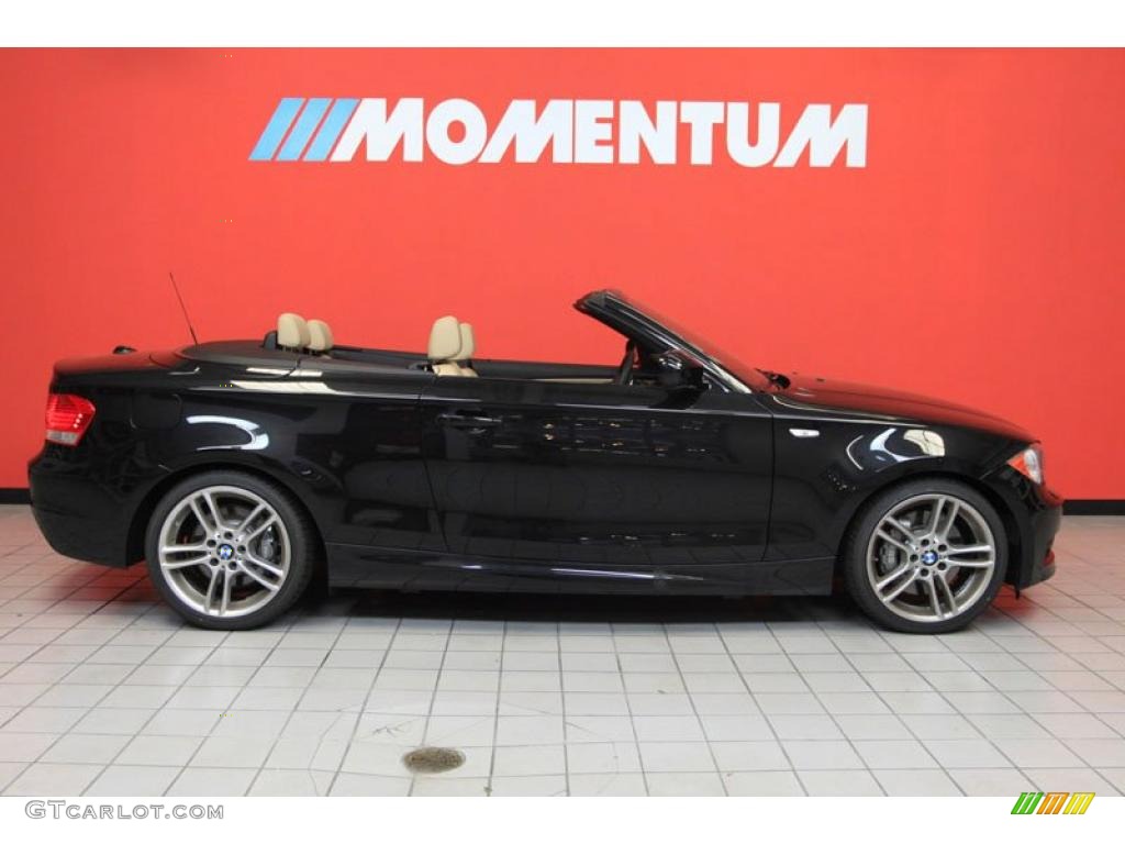 2011 1 Series 135i Convertible - Black Sapphire Metallic / Savanna Beige photo #2