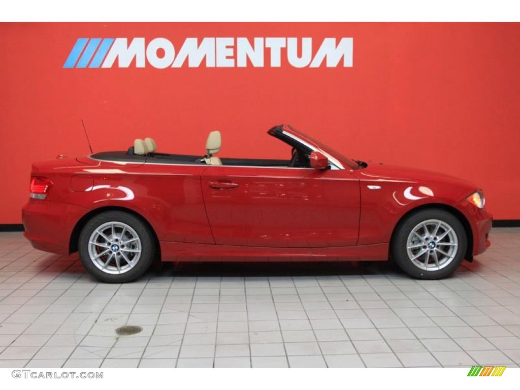 2011 1 Series 128i Convertible - Crimson Red / Savanna Beige photo #1