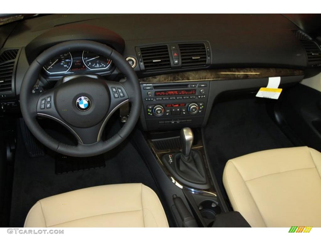 2011 BMW 1 Series 128i Convertible Savanna Beige Dashboard Photo #39491992