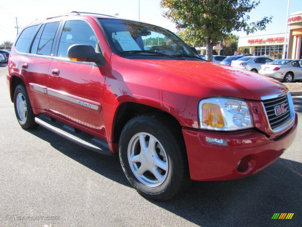 2002 Envoy SLT - Fire Red / Dark Pewter photo #4