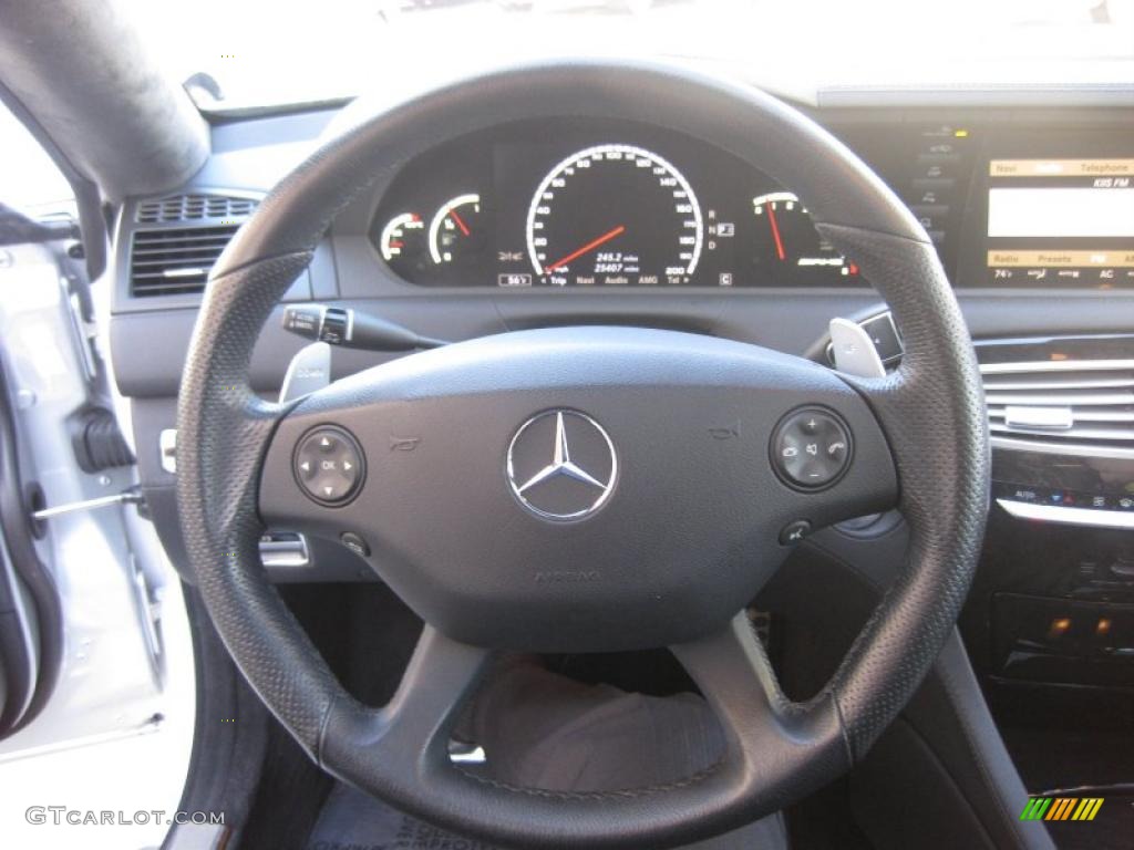 2008 Mercedes-Benz CL 63 AMG Black Steering Wheel Photo #39499417