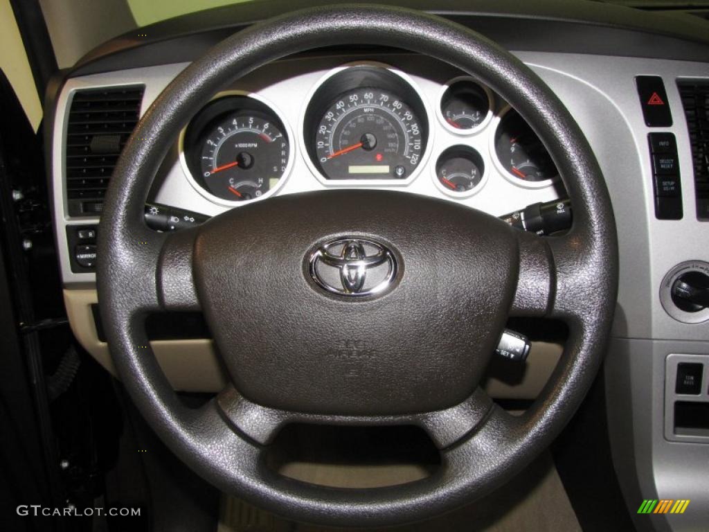 2007 Tundra SR5 Double Cab 4x4 - Black / Beige photo #7