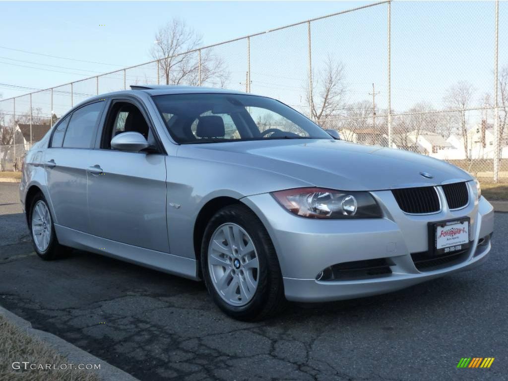 2006 3 Series 325i Sedan - Titanium Silver Metallic / Black photo #2