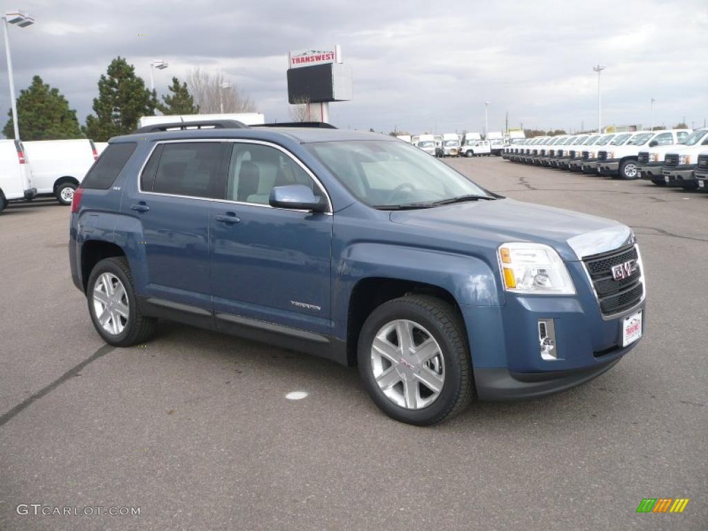 2011 Terrain SLT AWD - Steel Blue Metallic / Light Titanium photo #1