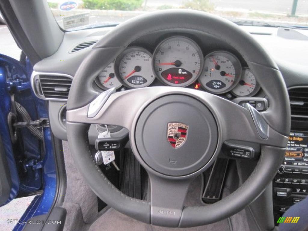 2009 Porsche 911 Carrera S Cabriolet Stone Grey Steering Wheel Photo #39509424