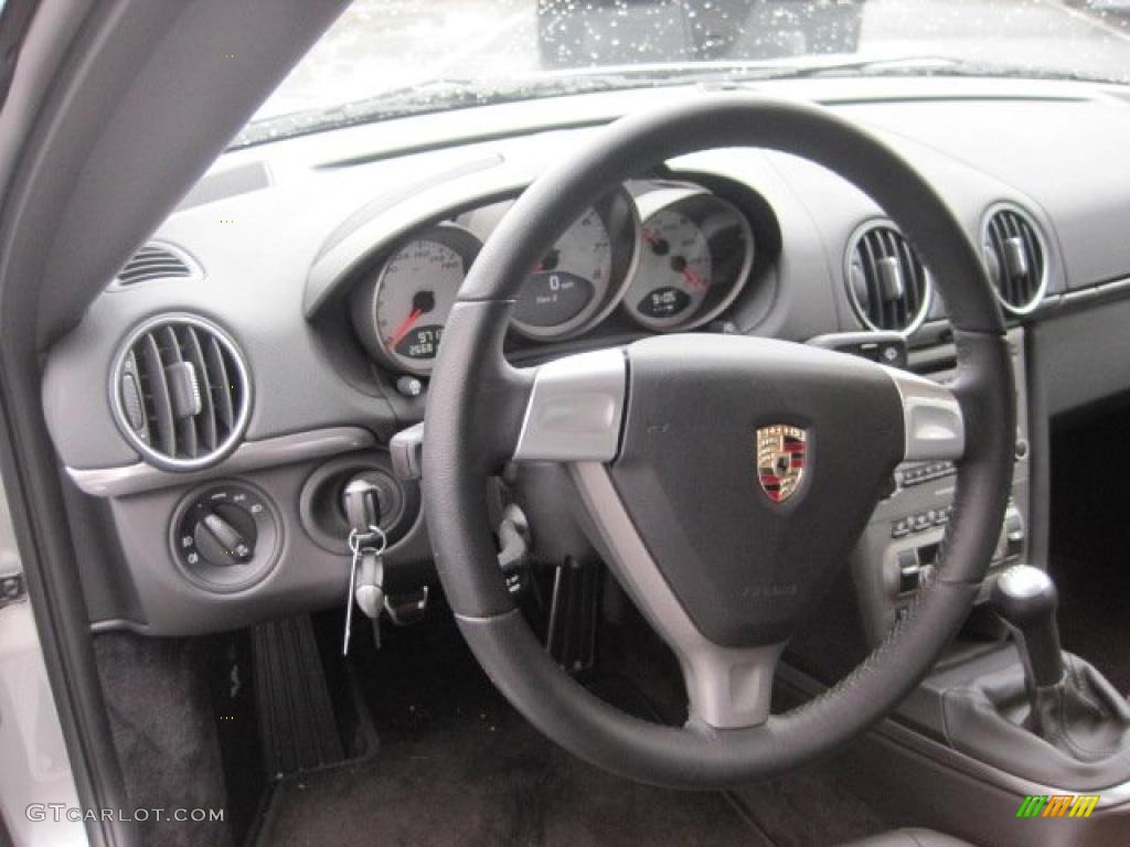 2008 Porsche Cayman S Black Steering Wheel Photo #39509716