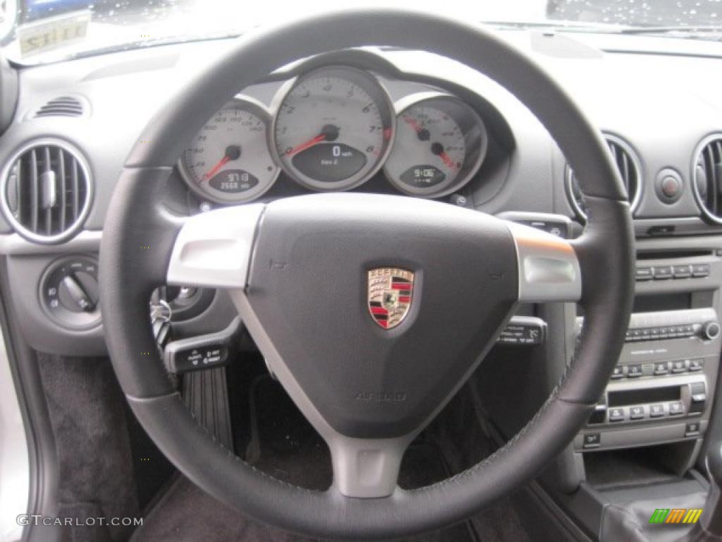 2008 Porsche Cayman S Black Steering Wheel Photo #39509840