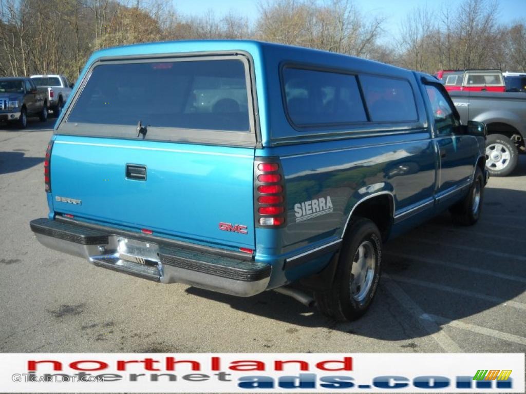 1998 Sierra 1500 SLE Regular Cab - Bright Blue Metallic / Pewter photo #6