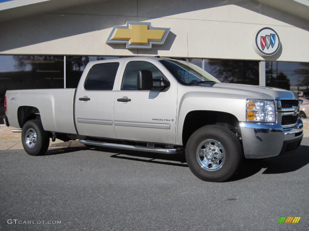 2009 Silverado 3500HD LT Crew Cab 4x4 - Silver Birch Metallic / Ebony photo #1