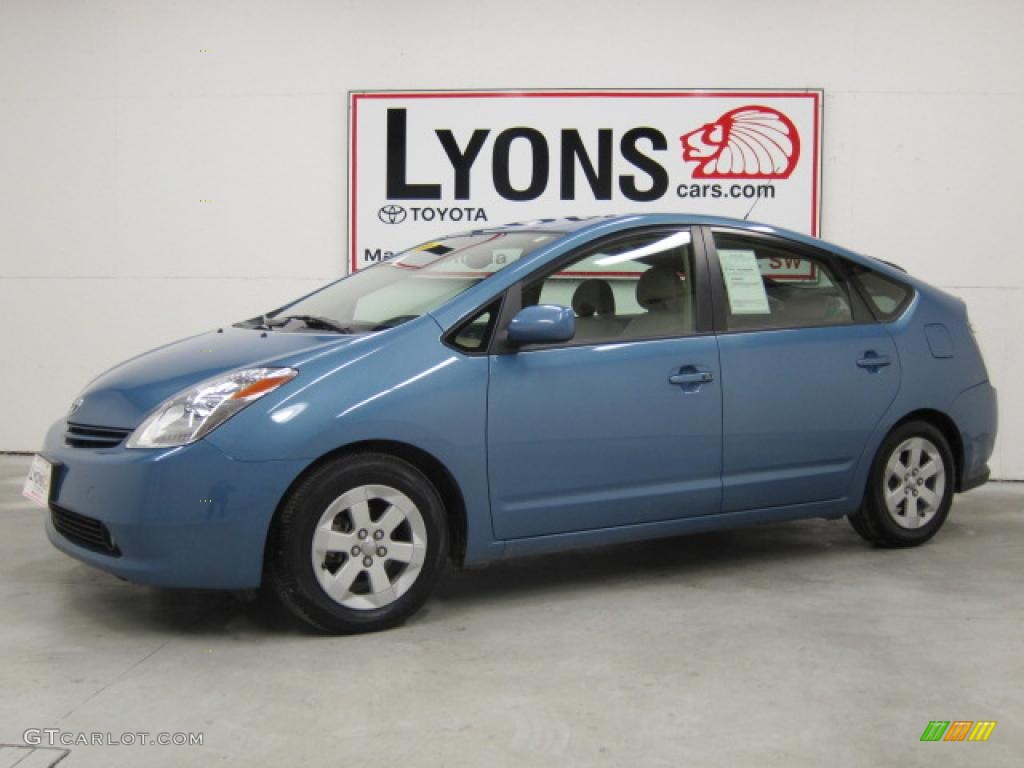 2005 Prius Hybrid - Seaside Blue Pearl / Ivory/Brown photo #1