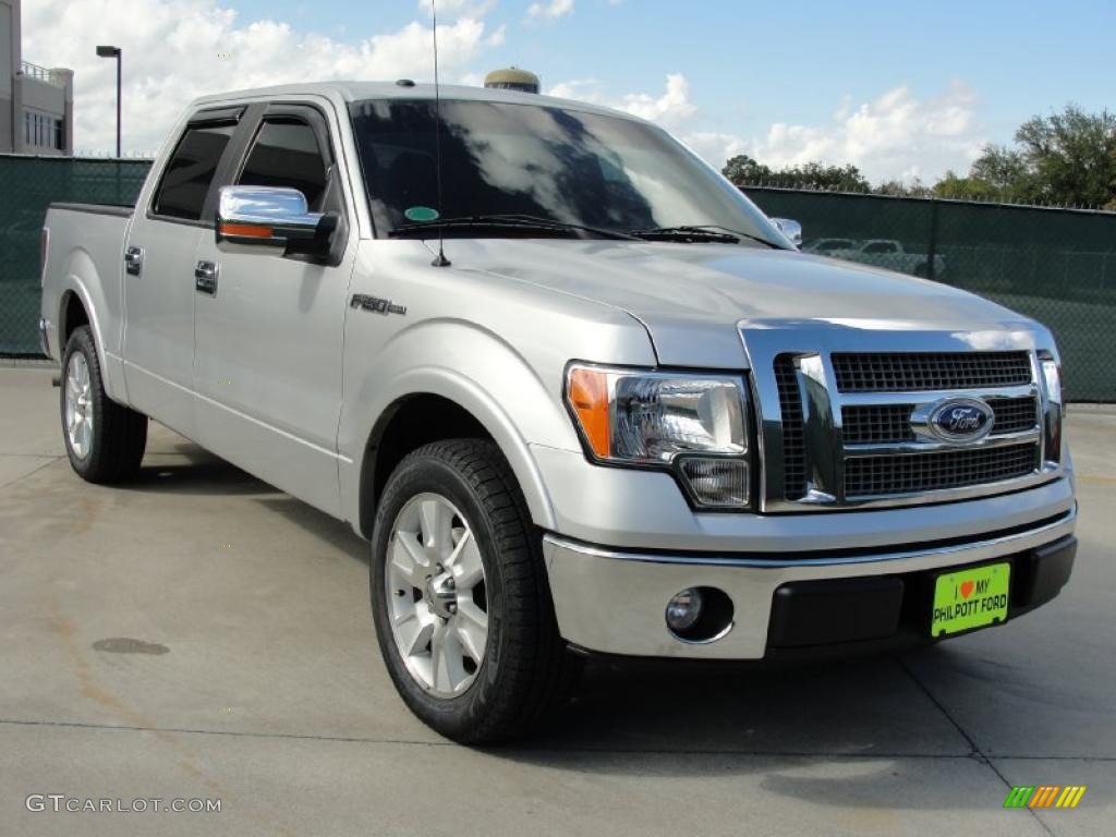 2010 F150 Lariat SuperCrew - Ingot Silver Metallic / Black photo #1